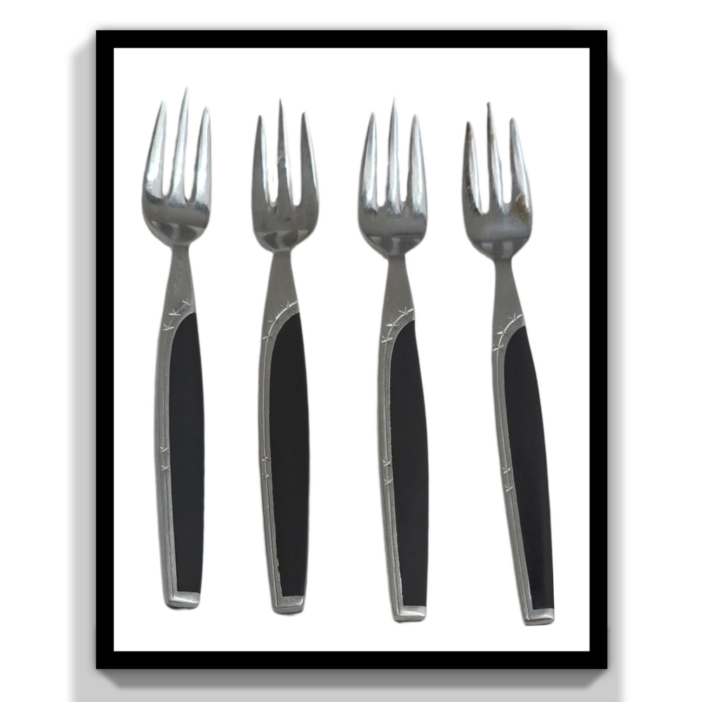 Ebony Elegance Cocktail Forks from Mar-Crest~Set of 4